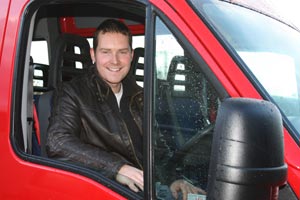 photo of Kenneth Harcus in school bus